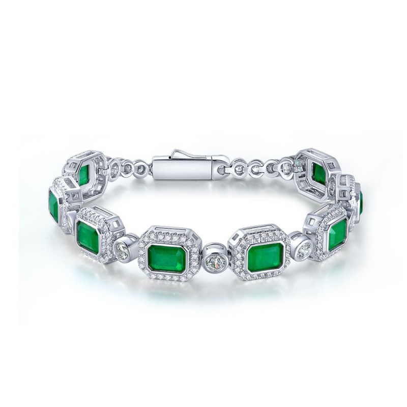 925 silver emerald bracelet