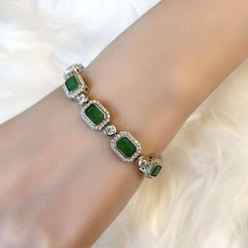925 silver emerald bracelet