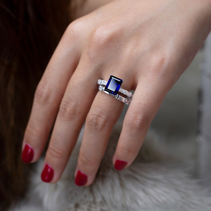 925 silver colorful 4ct diamond ring