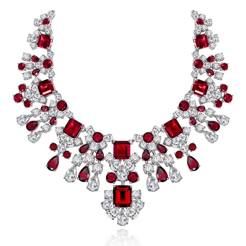 925 silver sunflower 8.5ct diamond necklace