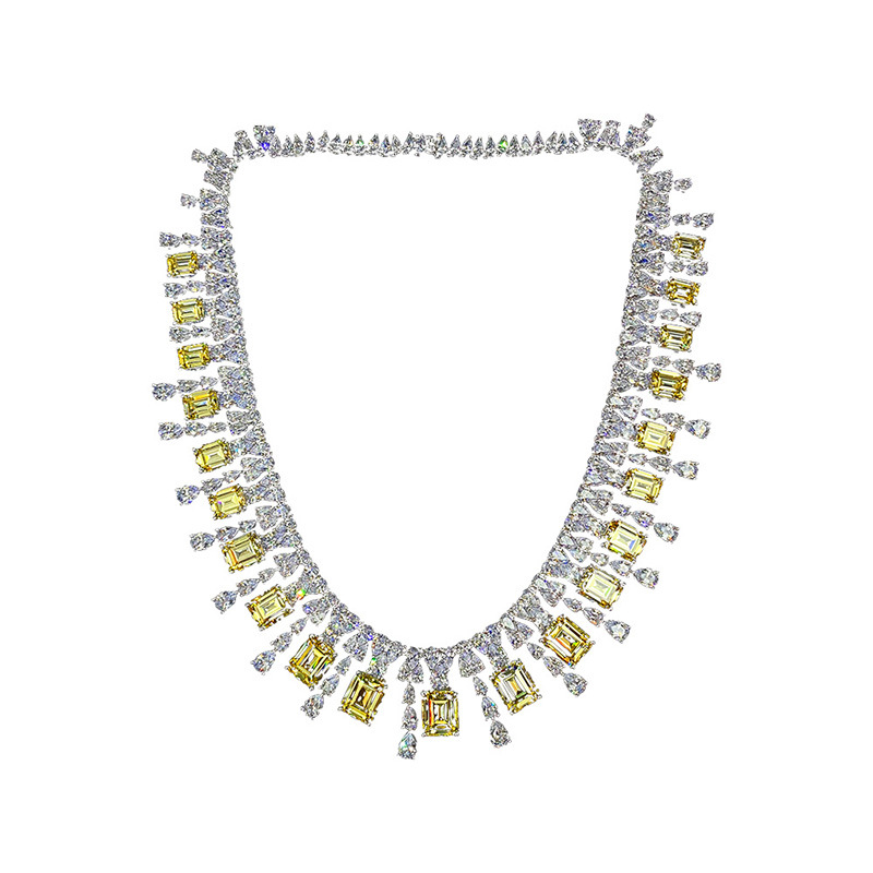 925 silver 6ct diamond necklace