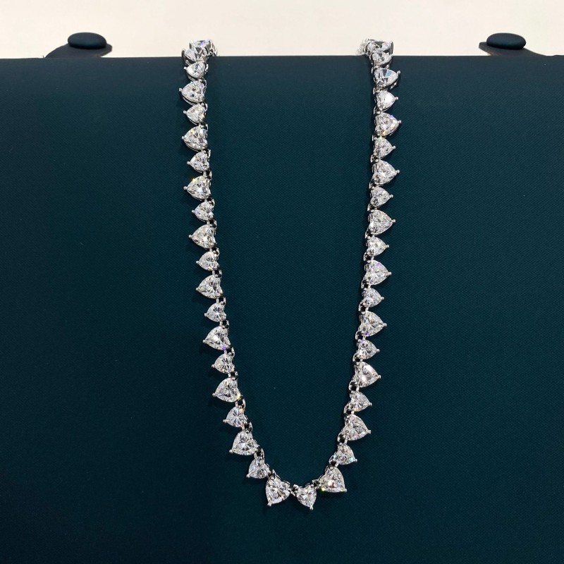 925 silver heart 0.75ct diamond necklace