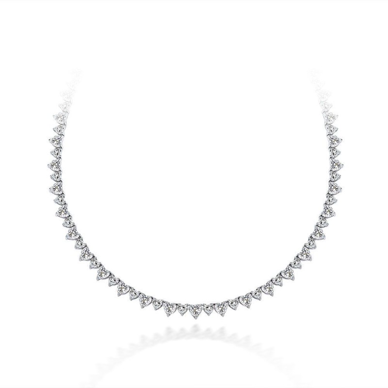 925 silver heart 0.75ct diamond necklace