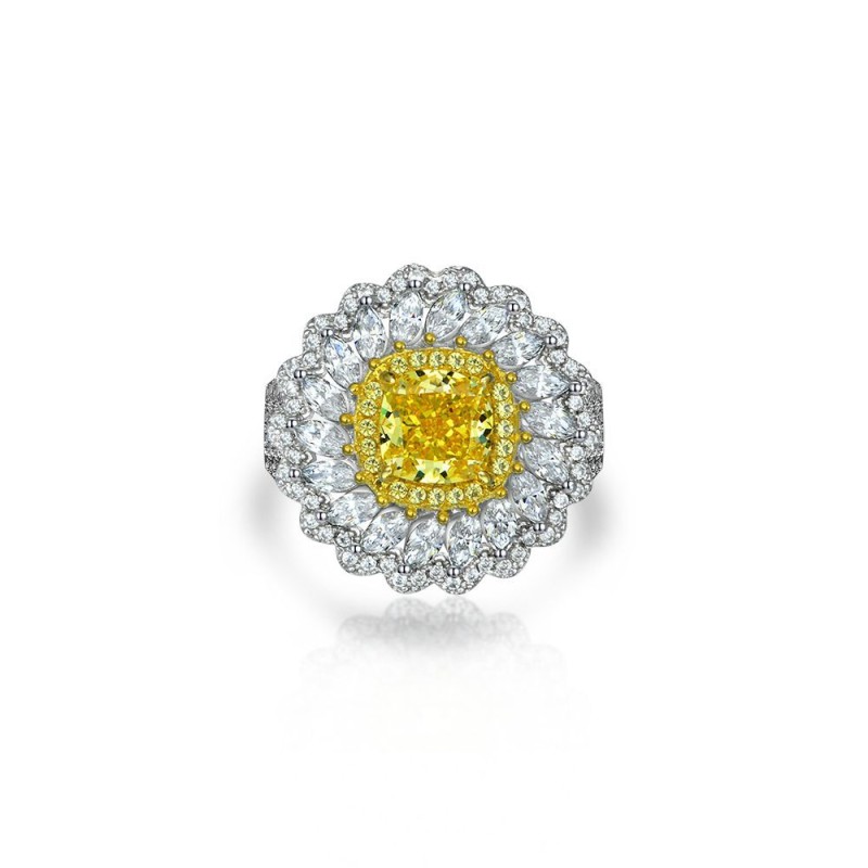 925 silver daisy 1.5ct diamond ring