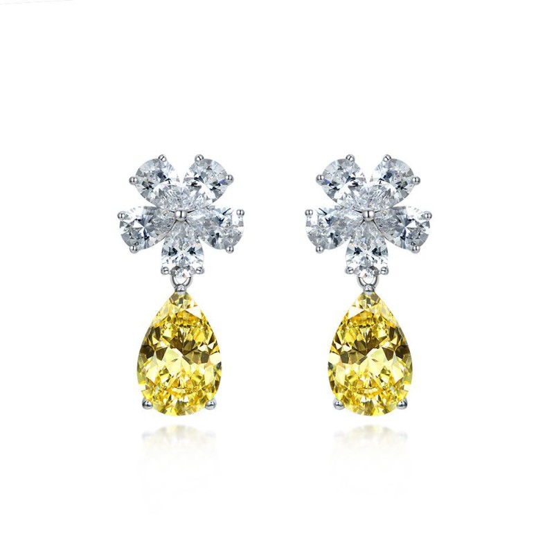 925 silver 4.5ct diamond drop earrings