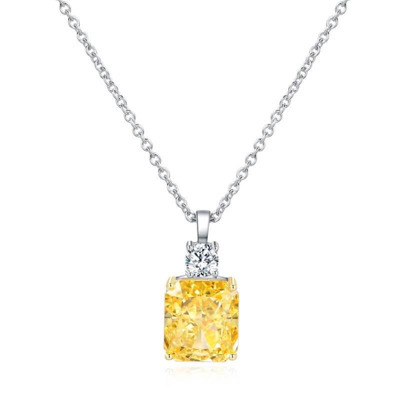 925 silver square 8.5ct diamond necklace