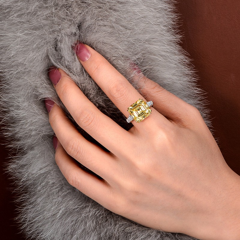 925 silver square 7ct diamond ring