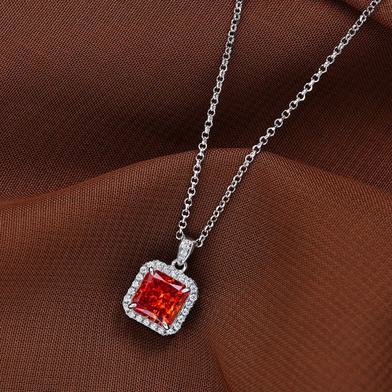 925 silver 3.75ct diamond necklace