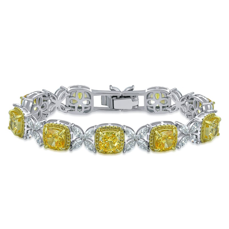 925 silver four leaf clover 2ct diamond bracelet