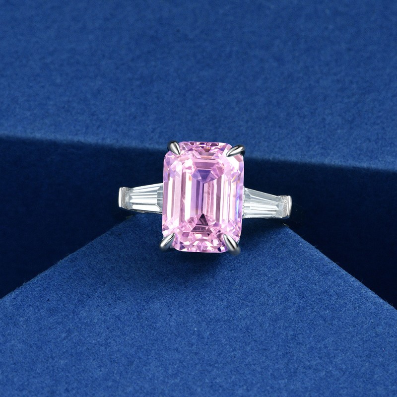 925 silver square 4ct diamond ring