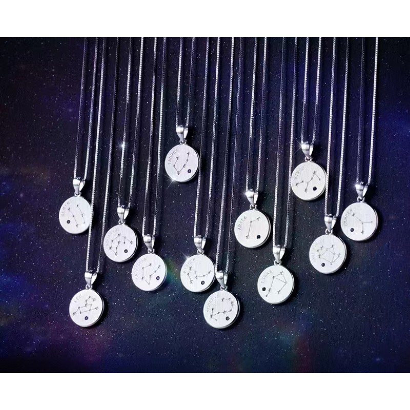 925 silver circle constellation necklace