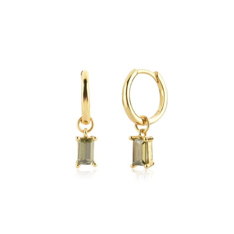 925 silver square gemstone earrings