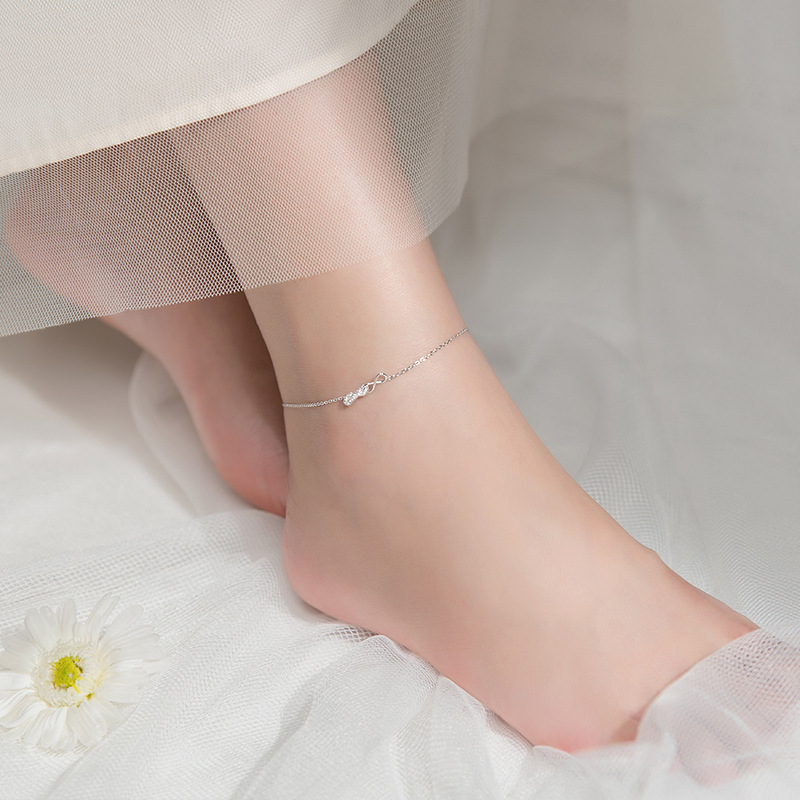 925 silver figure 8 ankle bracelet