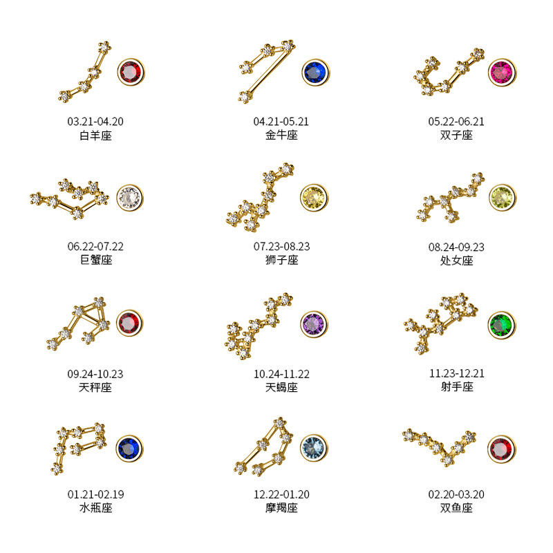 925 silver constellation earrings stud