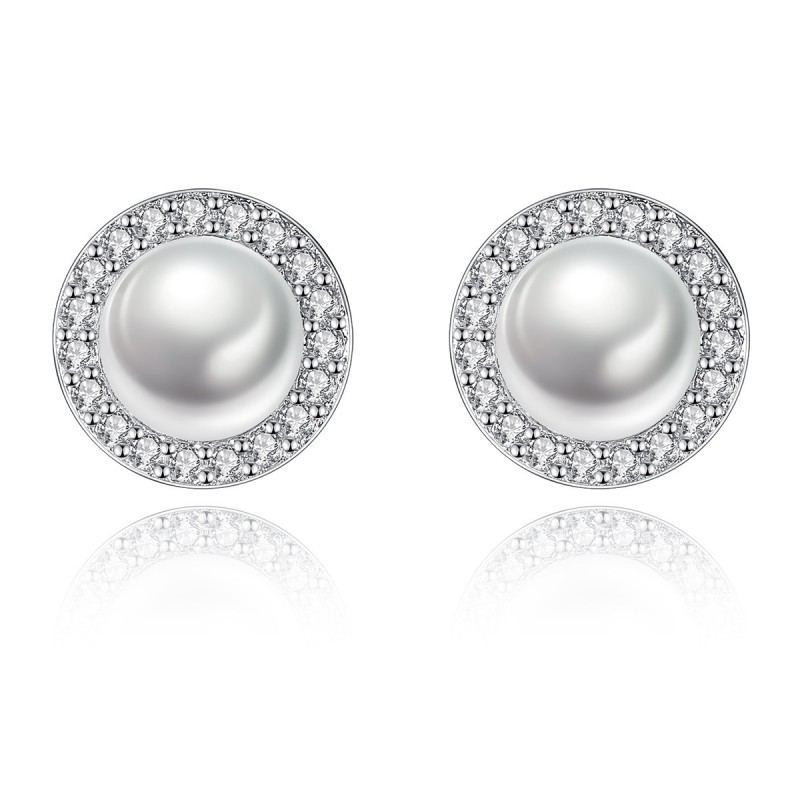 S925 SILVER EARRINGS STUD PEARL