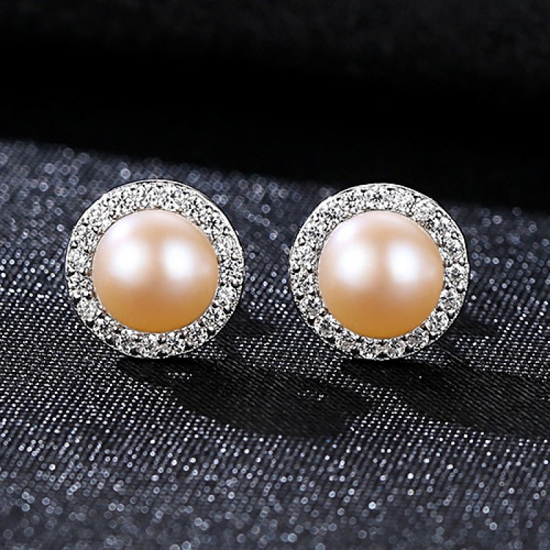 S925 SILVER EARRINGS STUD PEARL