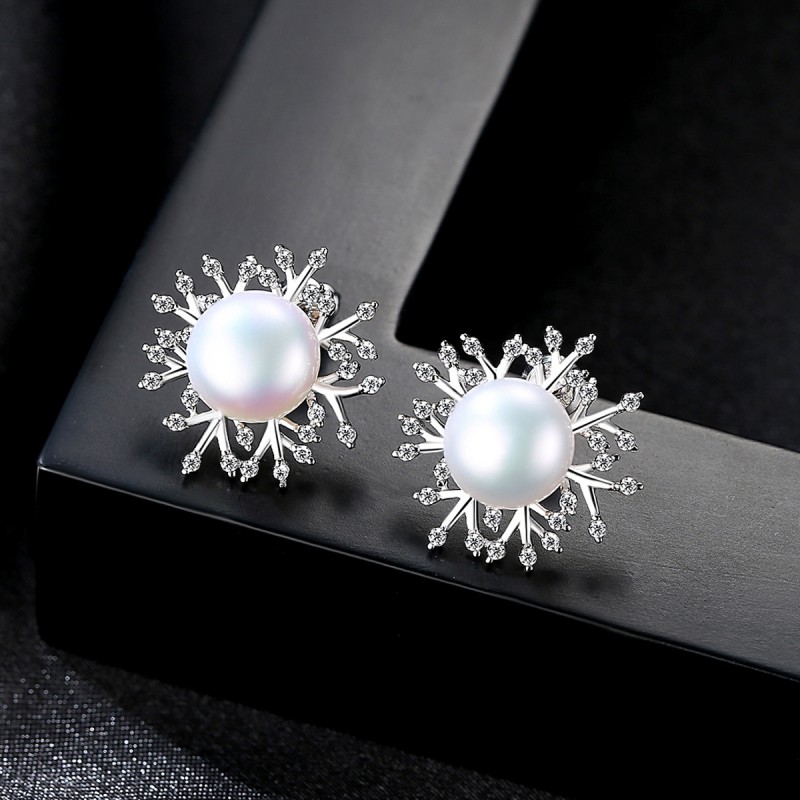 s925 SILVER PEARL EARRINGS STUD