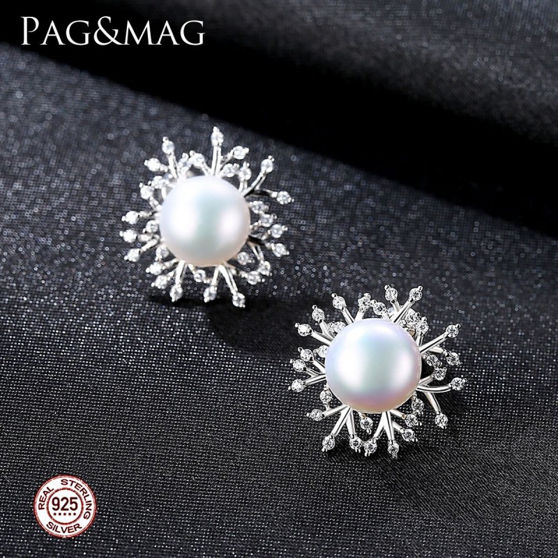 s925 SILVER PEARL EARRINGS STUD