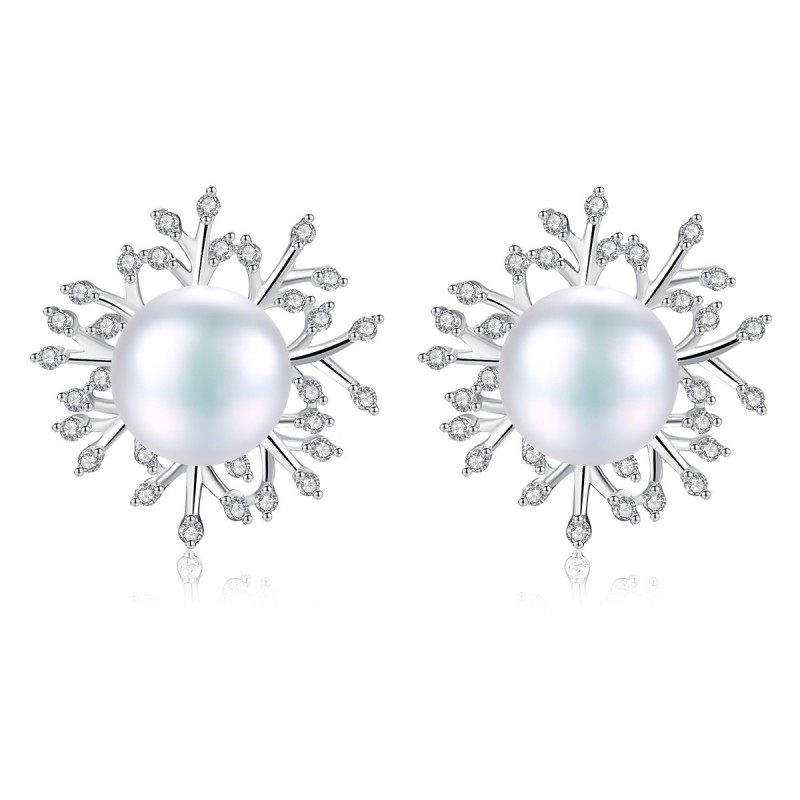 s925 SILVER PEARL EARRINGS STUD