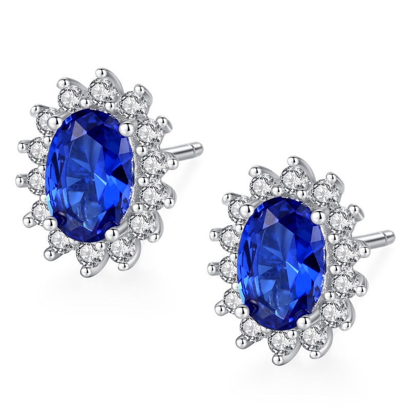 ROYAL BLUE EARRINGS 925 SILVER STUD