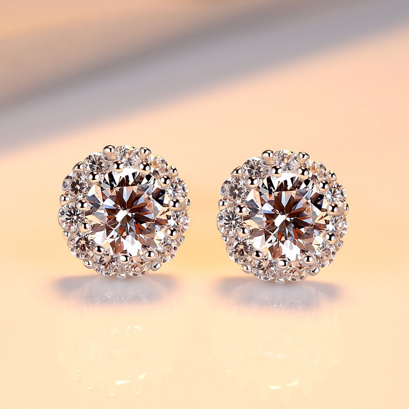 925 SILVER CZ earrings stud