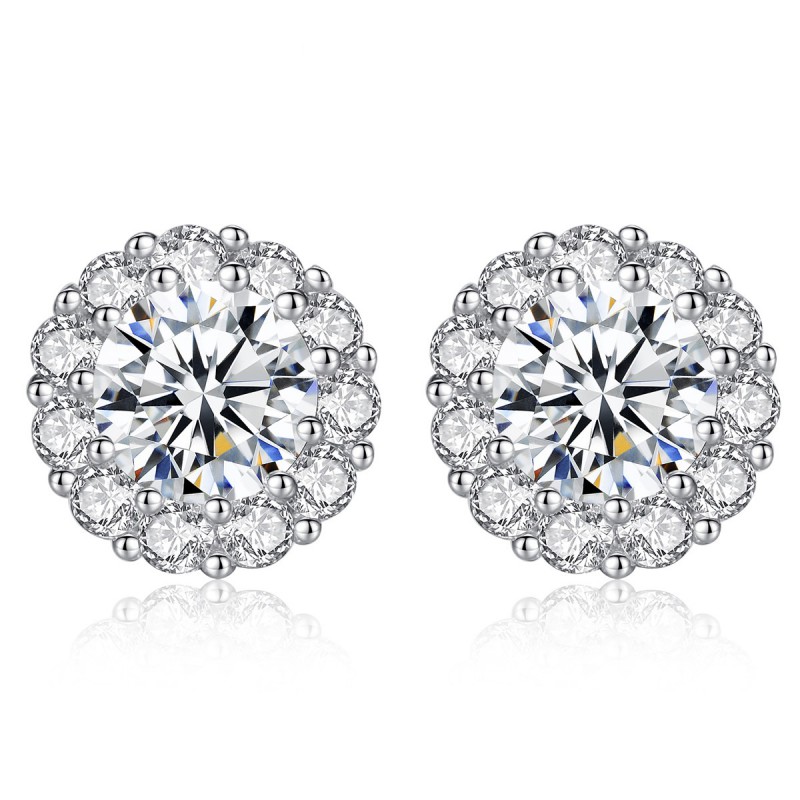 925 SILVER CZ earrings stud