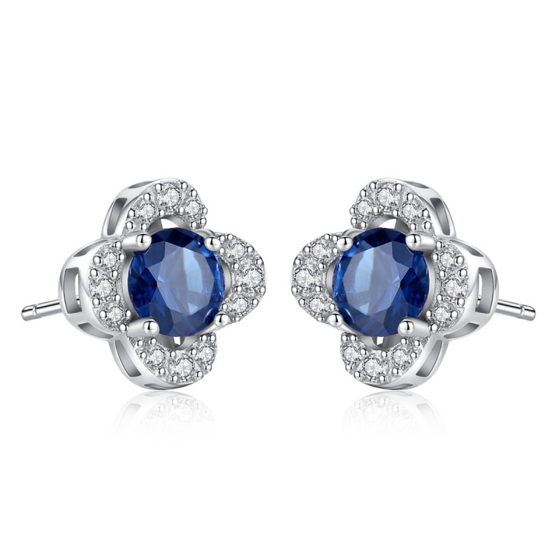 925 silver blue  earrings stud