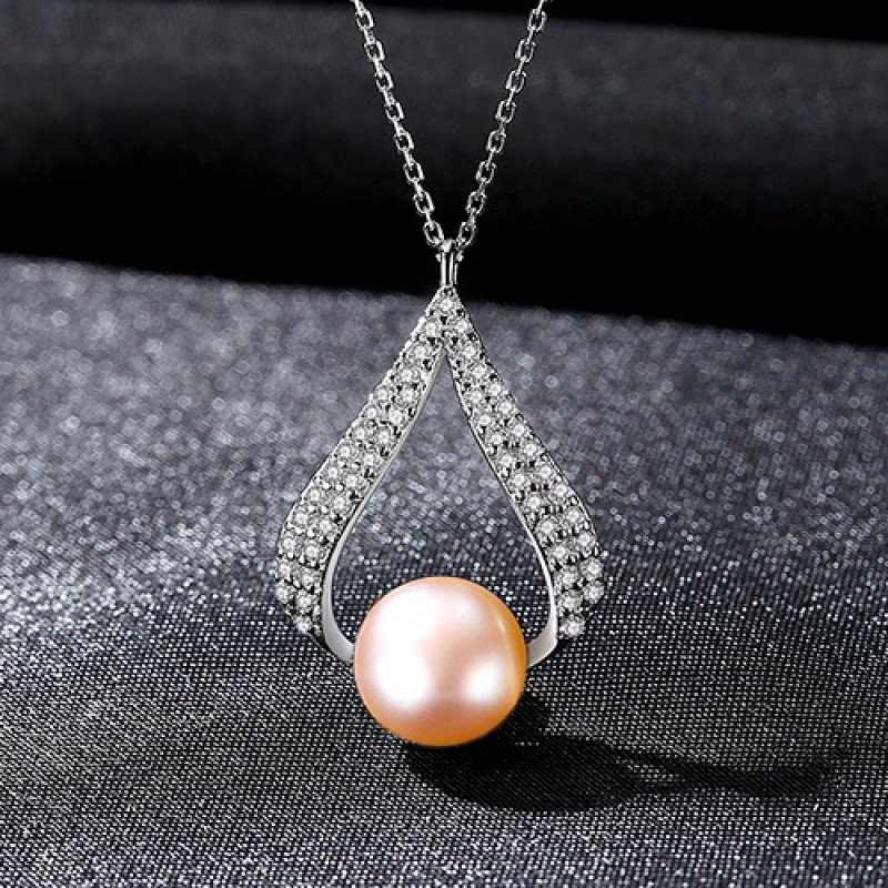 S925 SILVER PERAL PENDANT NECKLACE