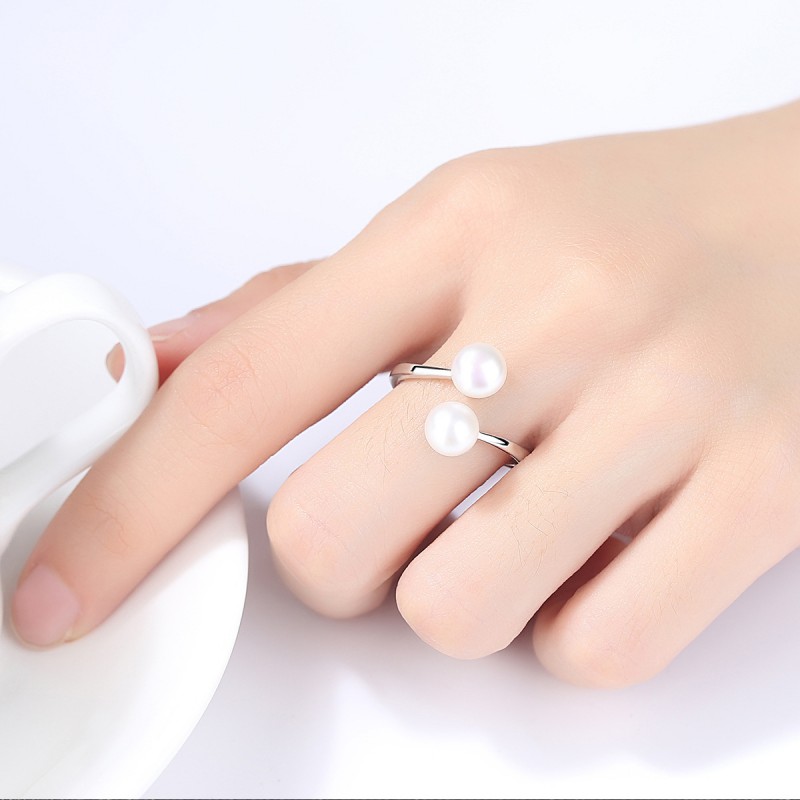 925 SILVER PEARL RINGS SIZE ADJUSTABLE