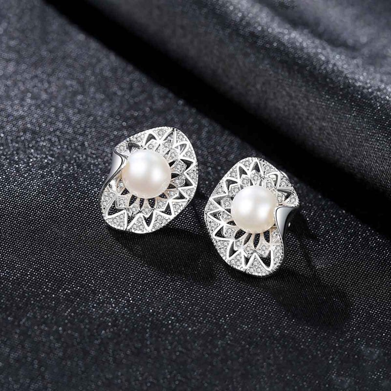 925 SILVER PEARL EARRINGS STUD