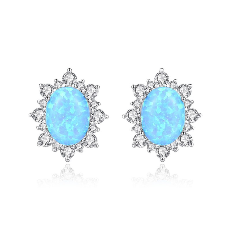 Opal EARRINGS STUD SILVER EARRING