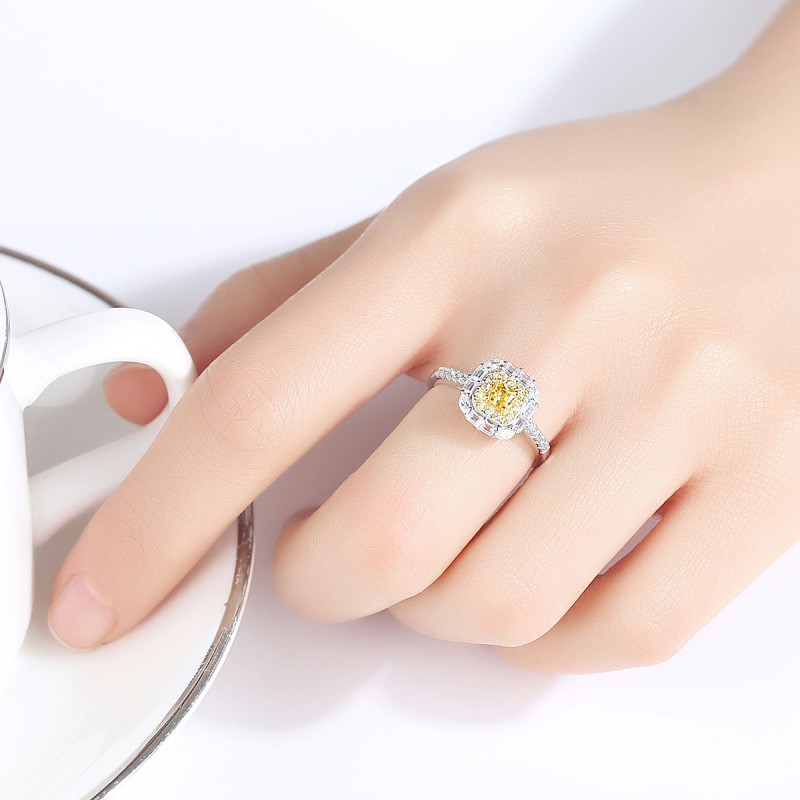 COLORFUL CZ SILVER RING