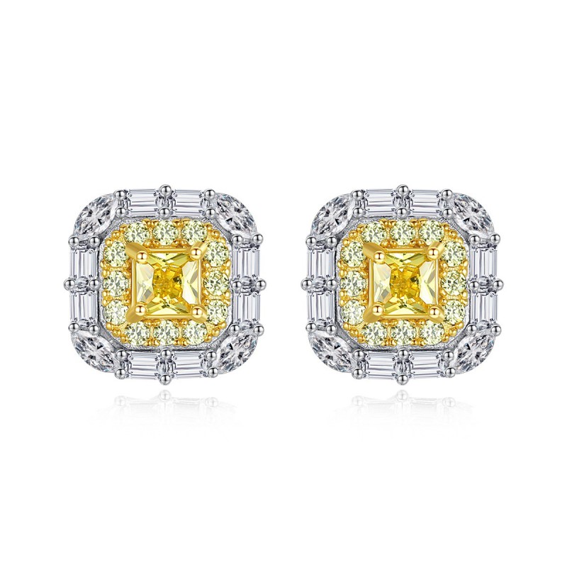 COLORFUL CZ SIVER EARRINGS STUDS