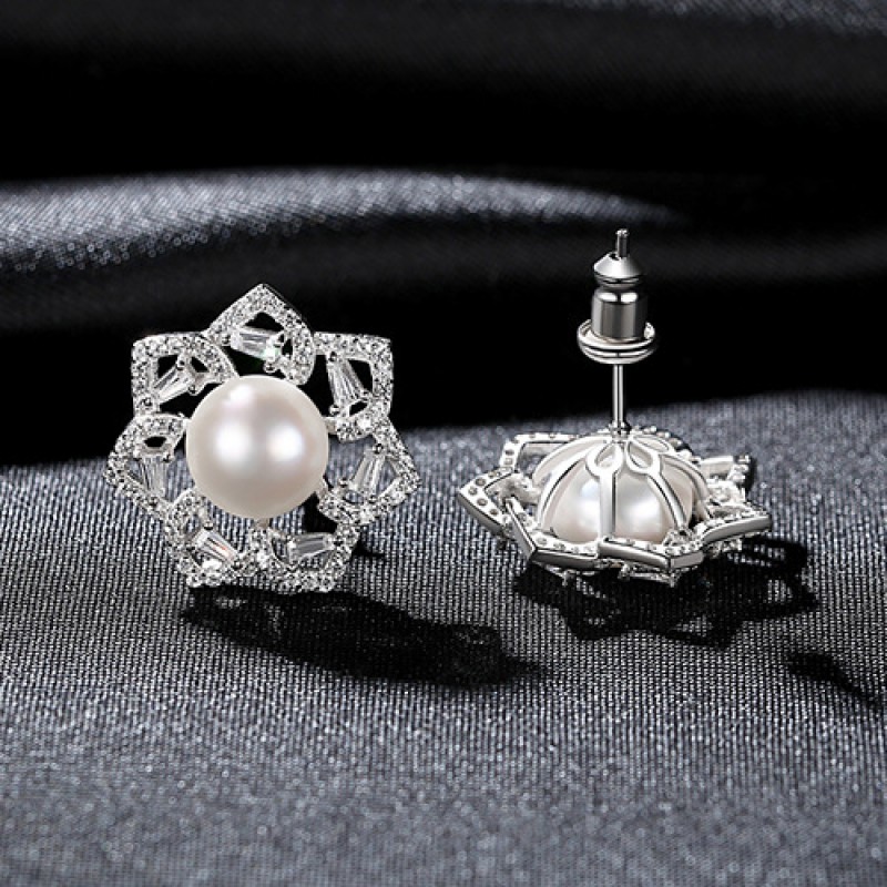 S925 SILVER PEARL EARRINGS