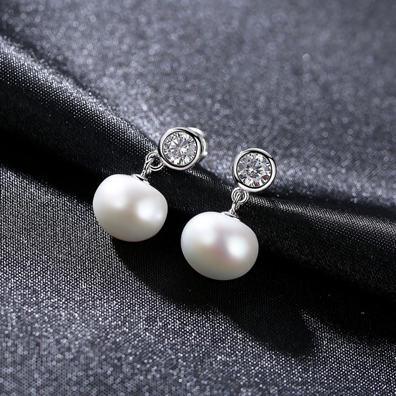 S925 SILVER PEARL EARRINGS STUD