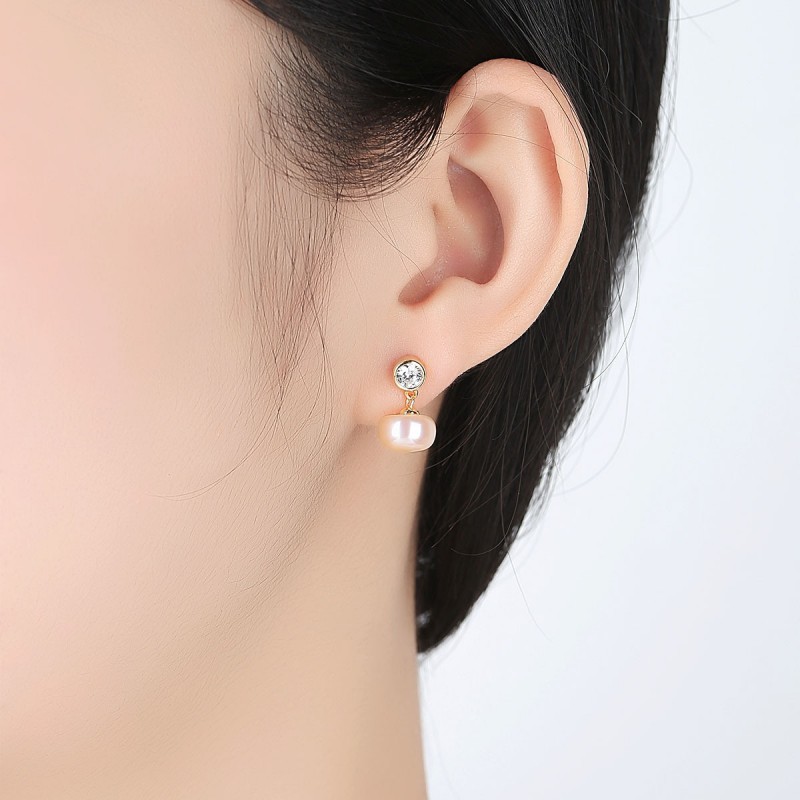 S925 SILVER PEARL EARRINGS STUD
