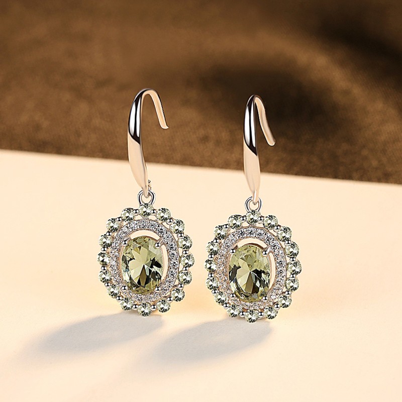 925 silver olivine earring hook