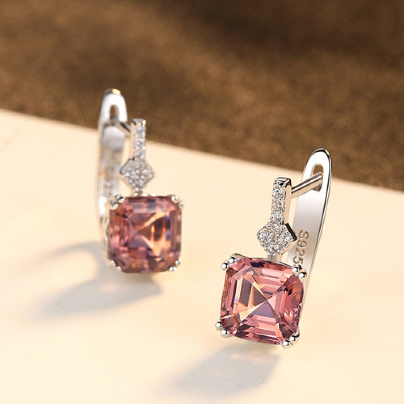 925 SILVER zircon french earrings hook 