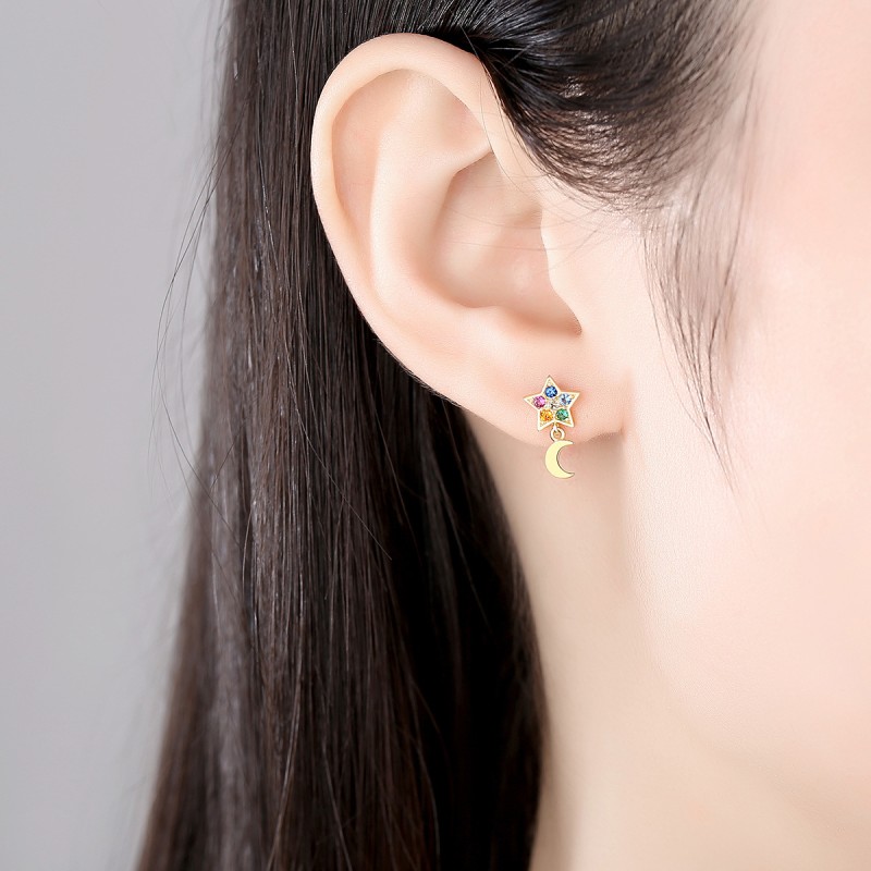 925 silver star earrings