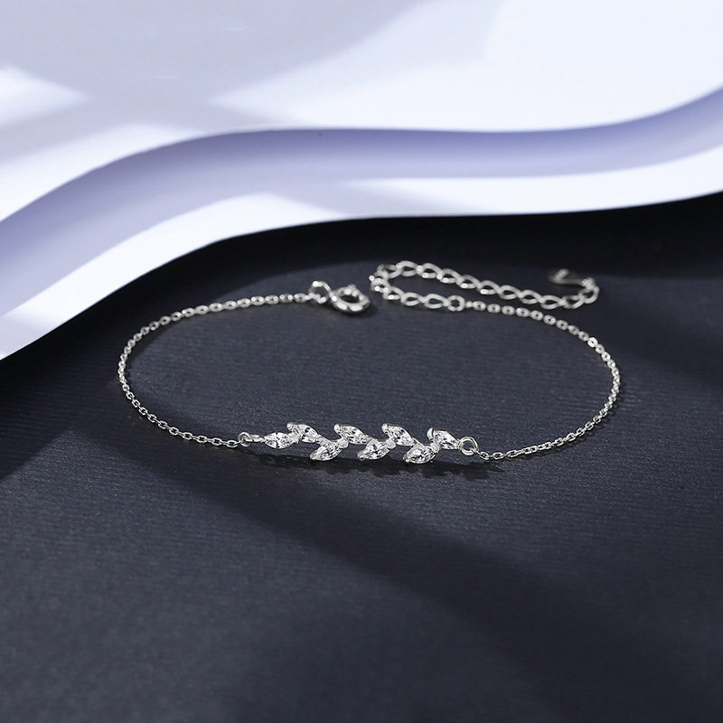 925 silver leaf bracelet