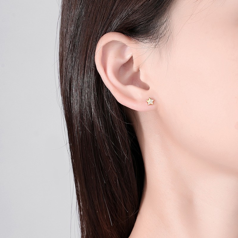 925 silver star earrings