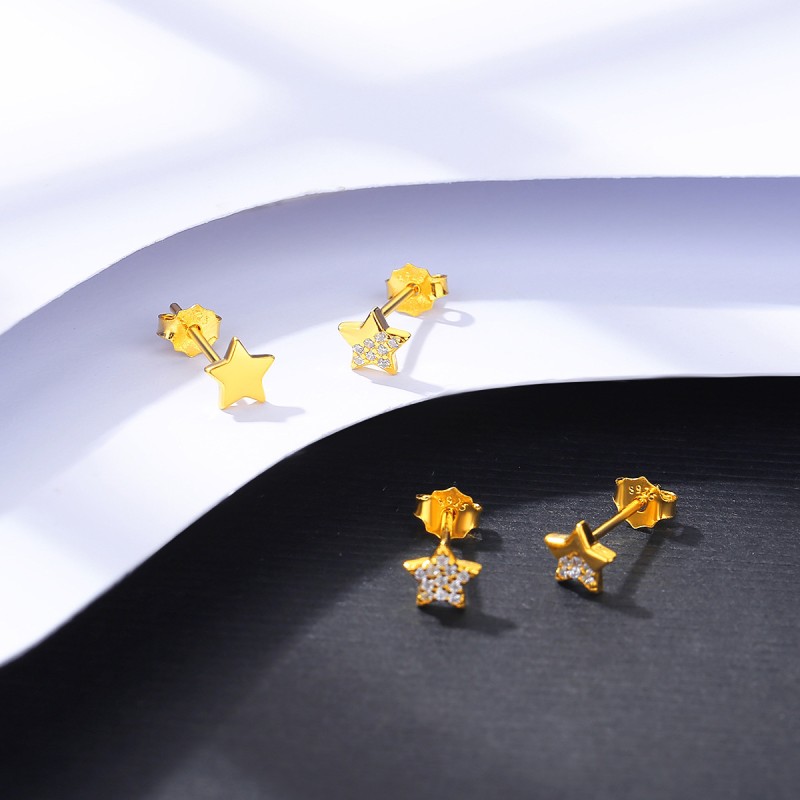 925 silver star earrings