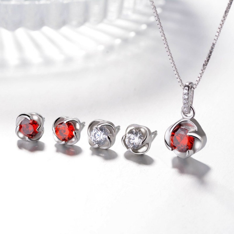 925 SILVER EARRINGS NECKLACE JEWELRY SETS