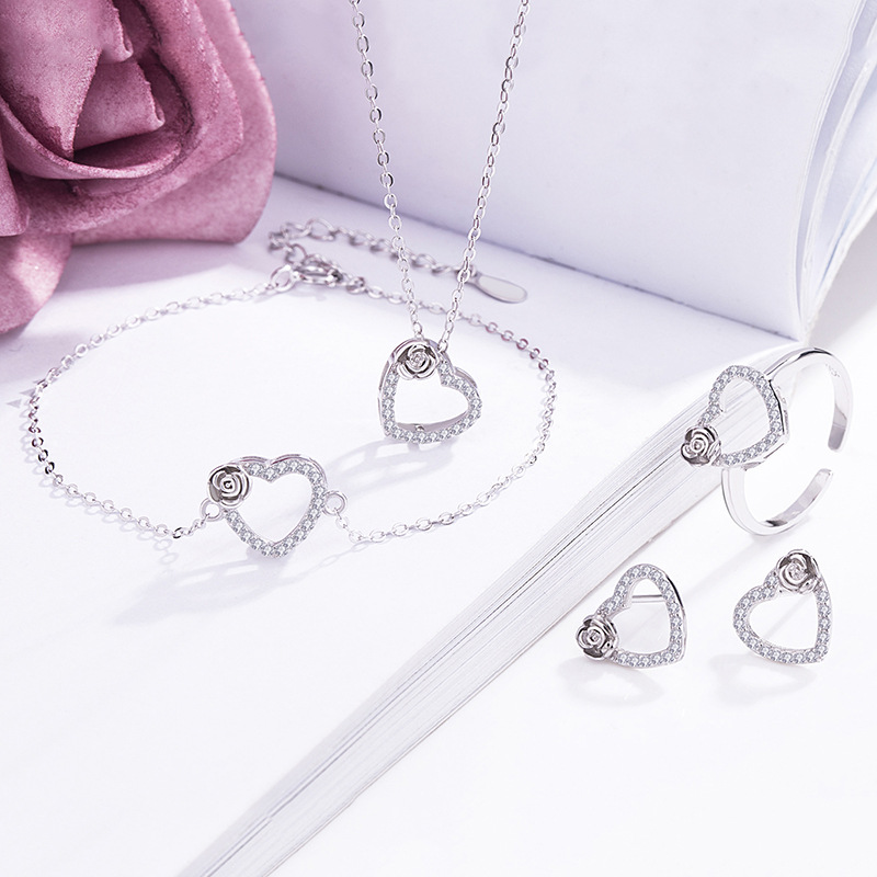 SILVER JEWELRY SETS EARRINGS NECKLACE SETS