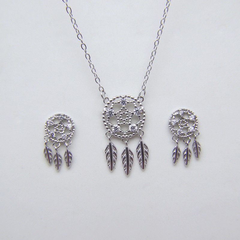 Dream catcher pendant silver jewelry sets
