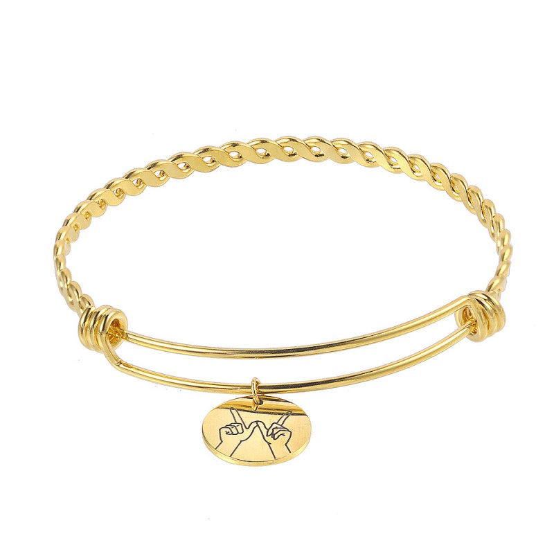 size adjustable bangle stainless steel gold plated