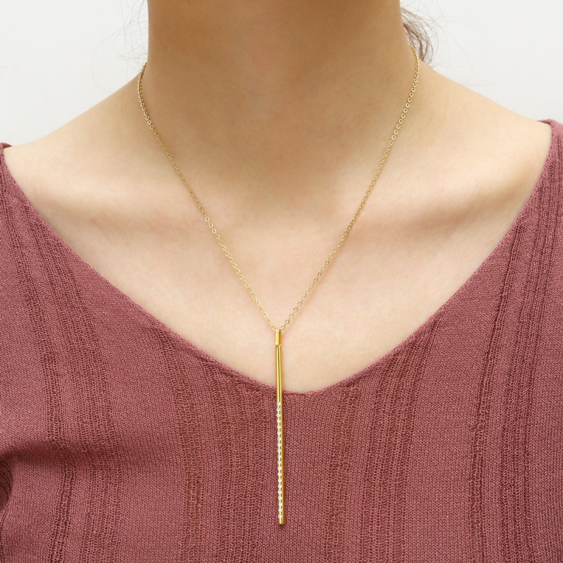 long pendant stainless steel jewelry sets earrings necklace
