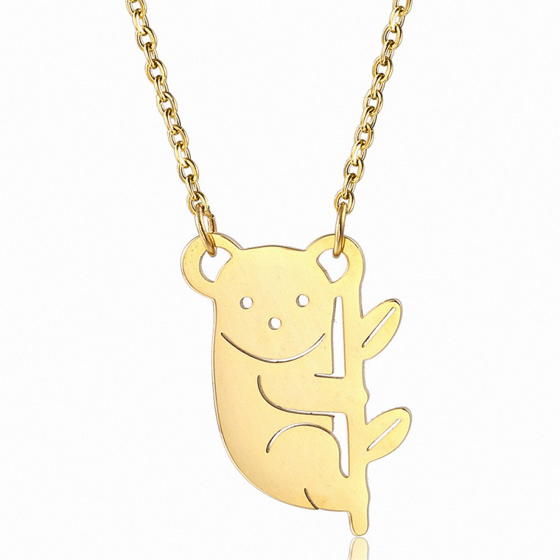 Koala pendant stainless steel necklace