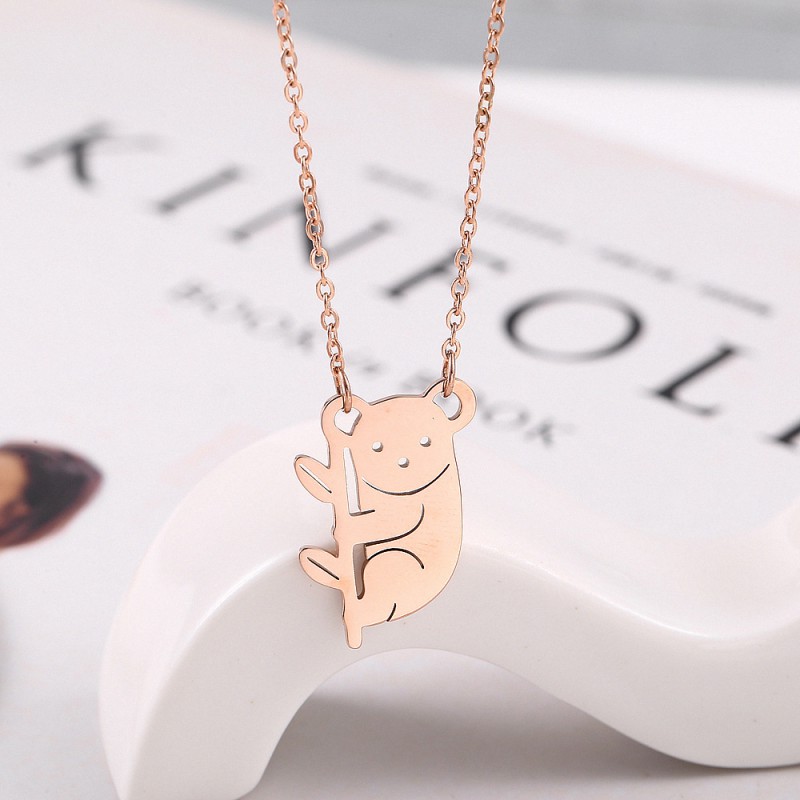 Koala pendant stainless steel necklace