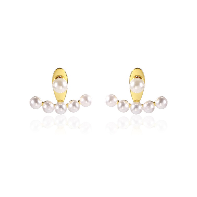 STAINLESS STEEL PEARL EARRINGS STUDS